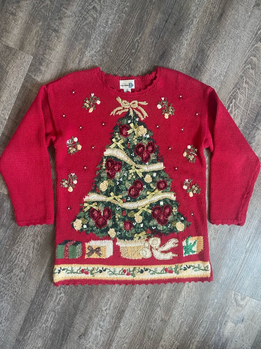 Vintage embroidered Christmas sweater